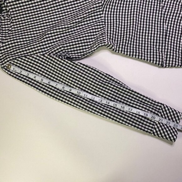 HALOGEN Black White Gingham Check Dip Ruffled Hem Size M - Picture 9 of 9